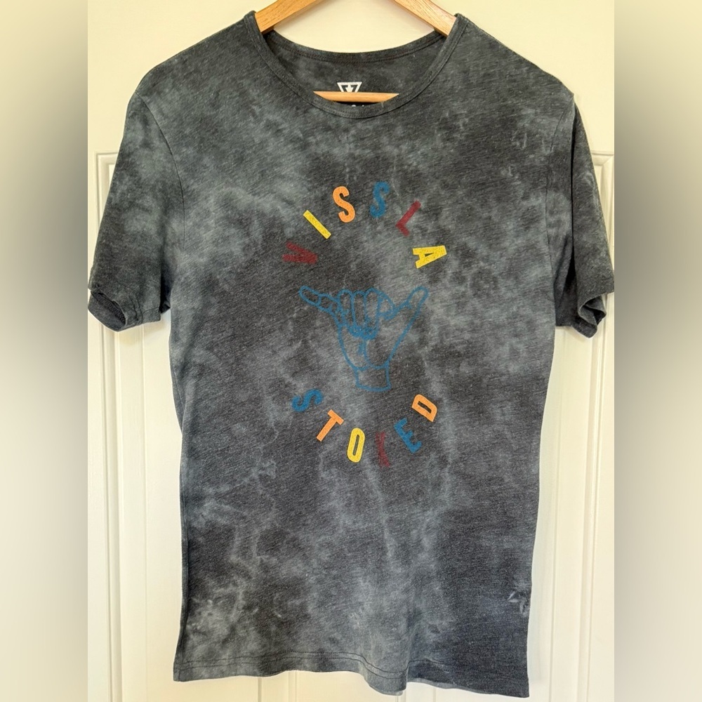 Vissla Everyday Heather Men’s XL Stoked Graphic T-Shirt Gray Surf Skate